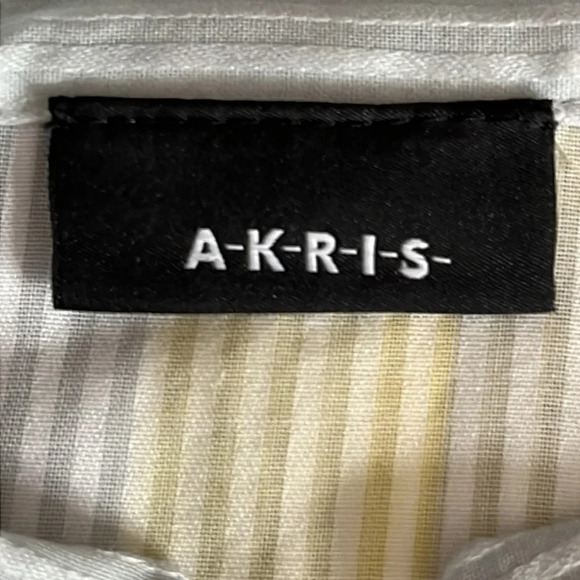 Akris Half Zip Multicolor Pastel Stripe Sheer Cotton Blouse - Size 10 (US) - Picture 6 of 9